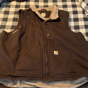 Carhartt Dark Brown sherpa Lined Vest 2X tall men’s